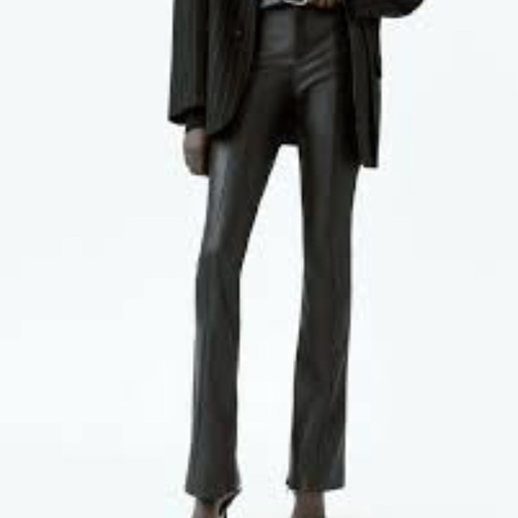 NWT ZARA FAUX LEATHER HI-RISE  LEGGINGS - Picture 1 of 3